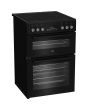 Beko EDC6731K Black 60Cm Double Oven Electric Cooker With Vitoceramic Hob