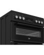 Beko EDC6731K Black 60Cm Double Oven Electric Cooker With Vitoceramic Hob