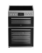 Beko EDC6731S Silver 60Cm Double Oven Electric Cooker With Vitroceramic Hob