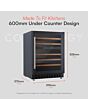 Cookology CWC605BK Black 59.5Cm Wide Dual Zone Wine Cooler -46 Bottles