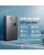 Fridgemaster MS91558DES Silver 91.1 Cm Wide No Frost Side By Side Fridge Freezer With 60/40 Split