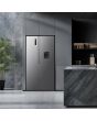 Fridgemaster MS91558DES Silver 91.1 Cm Wide No Frost Side By Side Fridge Freezer With 60/40 Split