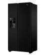 Hisense RS694N4TBE 91CM Black American Style Frost Free Fridge Freezer with Non Plumbed Water and Ice Dispenser