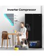 Hisense RS694N4TBE 91CM Black American Style Frost Free Fridge Freezer with Non Plumbed Water and Ice Dispenser