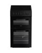 Hotpoint HTE5VCB Black 50Cm Wide Twin Cavity Electric Cooker With Ceramic Hob