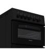 Hotpoint HTE5VCB Black 50Cm Wide Twin Cavity Electric Cooker With Ceramic Hob