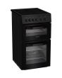 Hotpoint HTE5VCB Black 50Cm Wide Twin Cavity Electric Cooker With Ceramic Hob