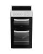 Hotpoint HTE5VCW White 50Cm Twin Cavity Electric Cooker With Ceramic Hob