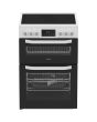 Hotpoint HTE6VDCW White 60Cm Wide Twin Cavity Electric Cooker With Ceramic Hob