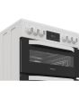 Hotpoint HTE6VDCW White 60Cm Wide Twin Cavity Electric Cooker With Ceramic Hob