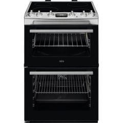 Aeg CCX6530ACM Stainless Steel 60Cm Double Oven Electric Cooker With Ceramic Hob