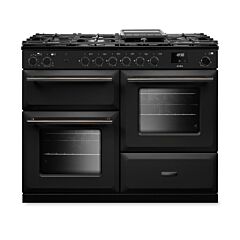 Aga Rangemaster AURO110DF/19308 Charcoal Black 110Cm Dual Fuel Range Cooker With Onyx Trim
