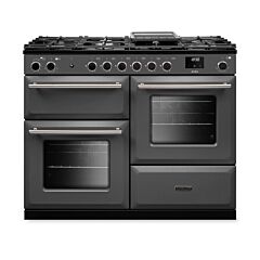 Aga Rangemaster AURO110DF/19357 Slate 110Cm Dual Fuel Rangecooker With Brushed Nickel