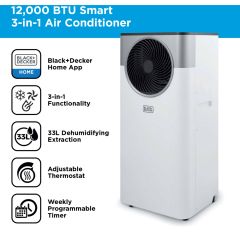 Black And Decker BXAC40035GB Portable 12000 Btu 3 In 1 Smart Air Conditioner