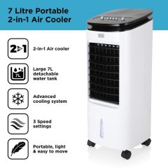 Black And Decker BXAC65001GB 7L Portable 2 In 1 Air Cooler