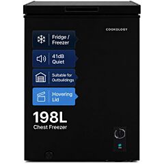 Cookology CCFZ198BK Black 198L Chest Freezer -W77cm