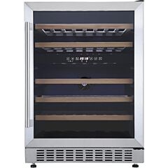 Cookology CWC605SS Stainless Steel 59.5Cm Wide Dual Zone Wine Cooler- 46 Bottles