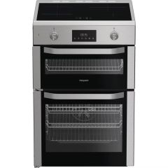 Hotpoint HDE6IDC2X Inox 60Cm Double Oven Electric Cooker With Induction Hob