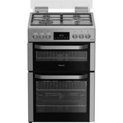Hotpoint HDG6GDCWX Stainless Steel 60Cm Gas Double Oven Cooker