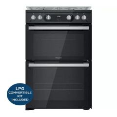 Hotpoint HDM67G0C2CB Black 60Cm Double Oven Gas Cooker With Lpg Kit