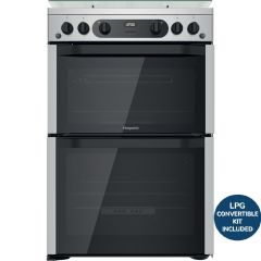 Hotpoint HDM67G0CCX Stainless Steel 60Cm Double Oven Gas Cooker