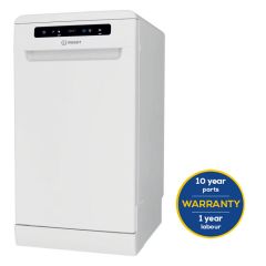 Indesit DSFO3T224ZUKN White 45Cm Slim Dishwasher With 10 Places
