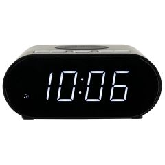 Roberts Radio ORTUSCHARGEBK Black Ortus Charge FM Radio With Alarm Clock And Wireless Charger