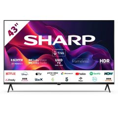Sharp 4T-C43GK4245KB 43" 4K Uhd Frameless Smart TiVo Television With Freely