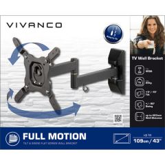 Vivanco TV Wall Bracket, Full Motion (24"-43")