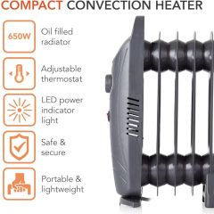 Warmlite 650w Oil Filled Radiator