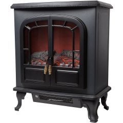 Warmlite WL46019 Wingham Black 2Kw Stove With Led Log Fire Effect