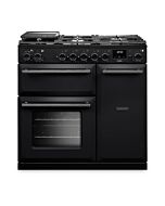 Aga Rangemaster AURA90DFP/19276 Charcoal Black 90Cm Dual Fuel Range Cooker
