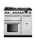 Aga Rangemaster AURA90DFP/19323 White 90Cm Dual Fuel Range Cooker