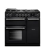 Aga Rangemaster AURA90DFP/19324 Charcoal Black 90Cm Dual Fuel Range Cooker