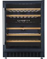 Cookology CWC605BK Black 59.5Cm Wide Dual Zone Wine Cooler -46 Bottles