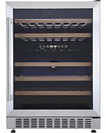 Cookology CWC605SS Stainless Steel 59.5Cm Wide Dual Zone Wine Cooler- 46 Bottles