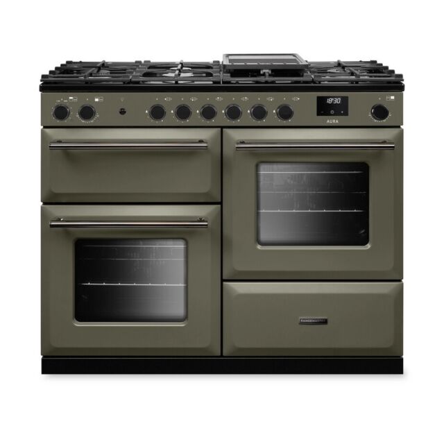 Aga Rangemaster AURO110DF/19313 River Bed 110Cm Dual Fuel Range Cooker With Onyx Trim
