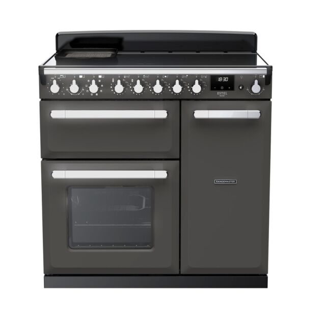 Aga Rangemaster ESDL90EIPSLT Slate Estel Deluxe 90Cm Induction Range Cooker