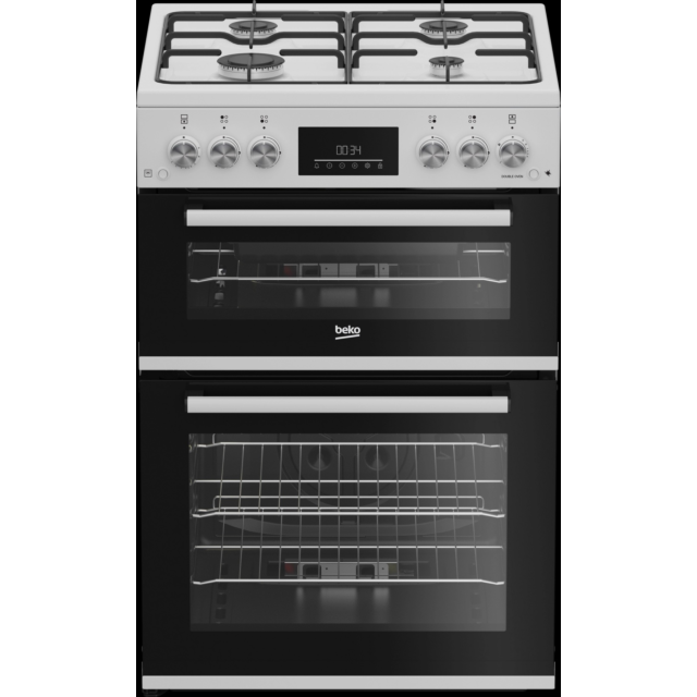 Beko EDG6231W White 60Cm Double Oven Gas Cooker