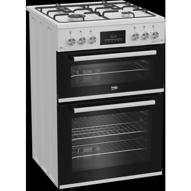 Beko EDG6231W White 60Cm Double Oven Gas Cooker