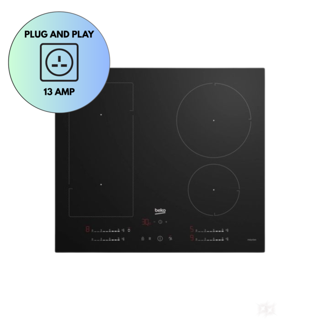 Beko HIIP64530UFT Black 60Cm Plug & Play Induction Hob
