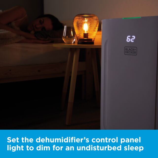 Black And Decker 20 Litre Dehumidifier With 24 Hour Time, 6.5 Litre Water Tank