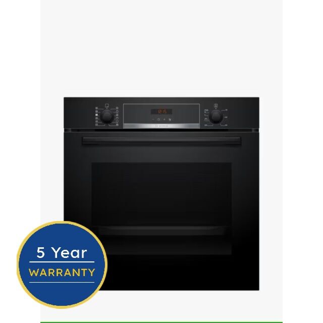 Bosch HQA574BB3B Black Built In Single Electric Oven With Pyrolytic Cleaning Function