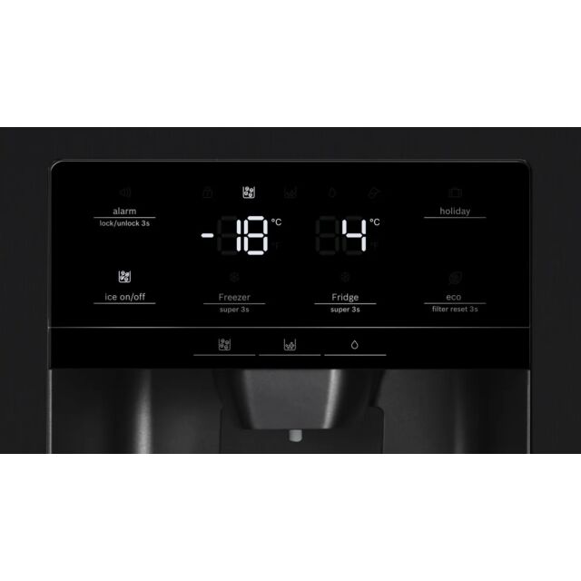 Bosch KAD93ABEP Black Series 6 No Frost Side By Side Fridge Freezer With Plumbed Water Dispenser W90
