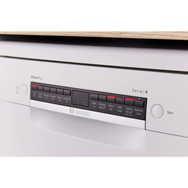 Bosch SMS4EMW06G White Full Size Dishwasher With 14 Places And Wifi Enabled