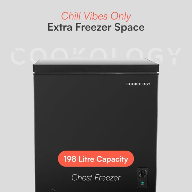 Cookology CCFZ198BK Black 198L Chest Freezer -W77cm