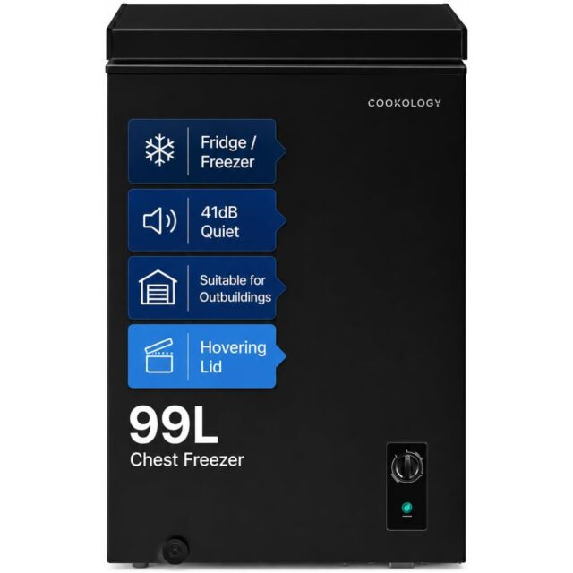 Cookology CCFZ99BK Black 54.7 Cm Wide Chest Freezer - 99L