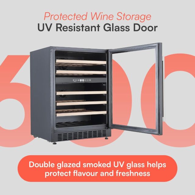 Cookology CWC605BK Black 59.5Cm Wide Dual Zone Wine Cooler -46 Bottles