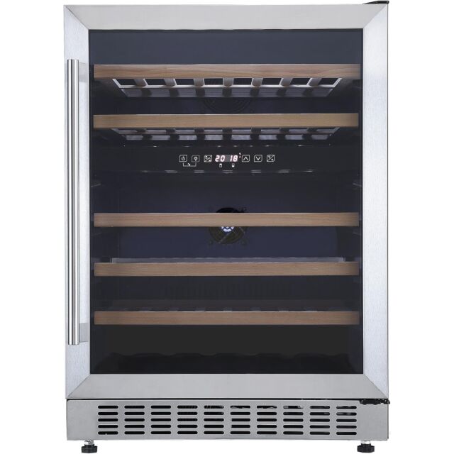 Cookology CWC605SS Stainless Steel 59.5Cm Wide Dual Zone Wine Cooler- 46 Bottles