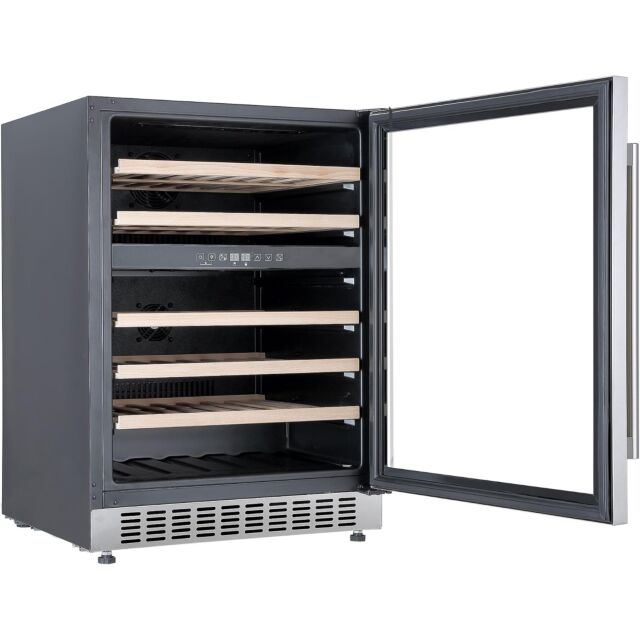 Cookology CWC605SS Stainless Steel 59.5Cm Wide Dual Zone Wine Cooler- 46 Bottles